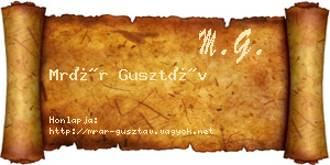 Mrár Gusztáv névjegykártya